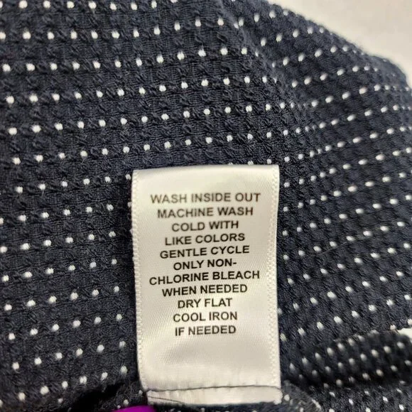 Elle Womens Black Dot Mini Skirt Faux Leather Trim Pockets Medium - Picture 4 of 7